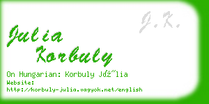 julia korbuly business card